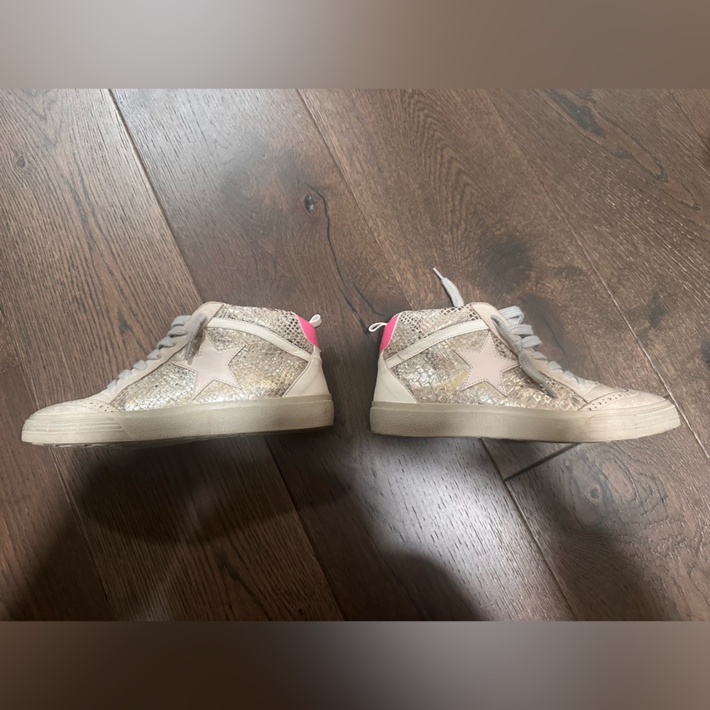 Shu Shop Paulina Gold Snake high top sneakers